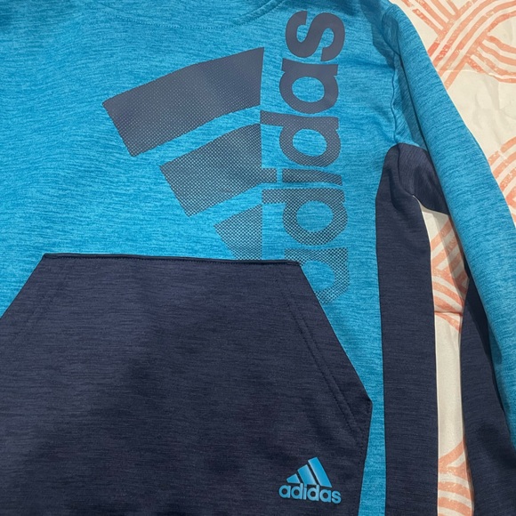 Adidas Blue and Navy Hoodie - Picture 3 of 4